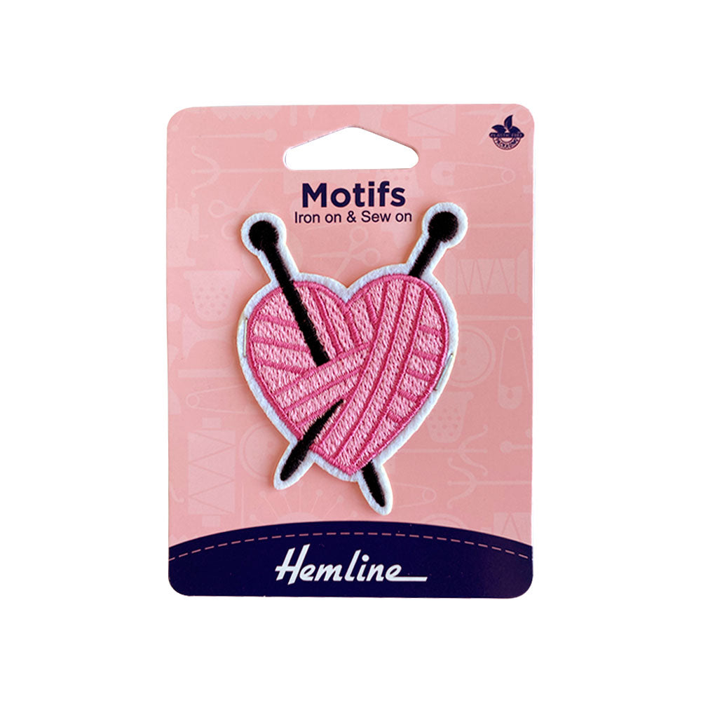 Parche Iron-On Corazón Ovillo 5x6.5 CM