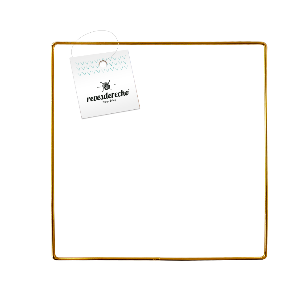 Argolla Metálica Cuadrada Gold 19 CM - Revesderecho