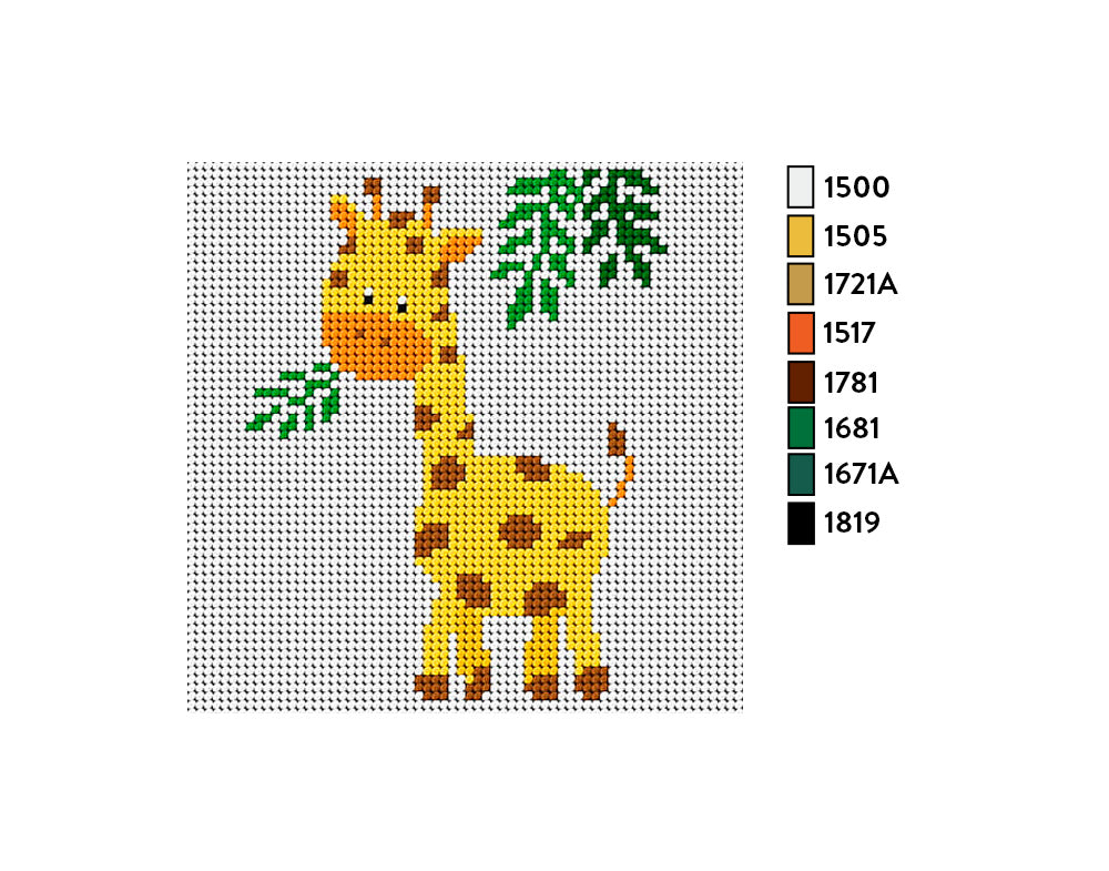 Kit de Esterilla para Bordar Jirafa 15x15 Ariadna