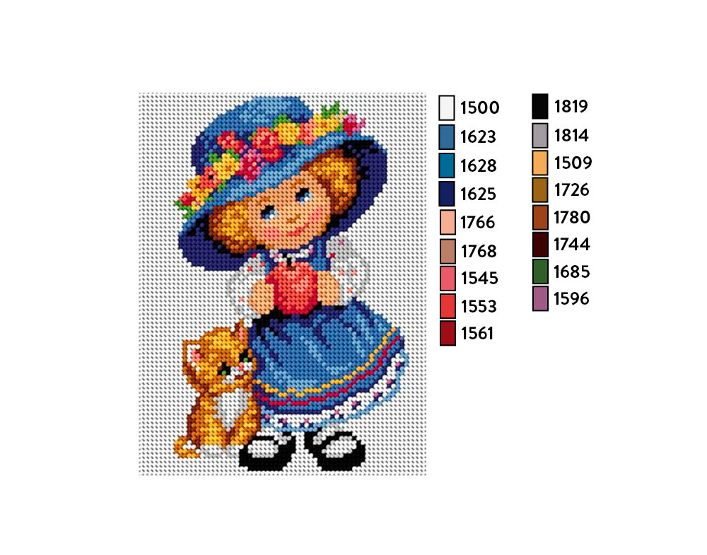 Kit de Esterilla para Bordar Niña 15x20 Ariadna