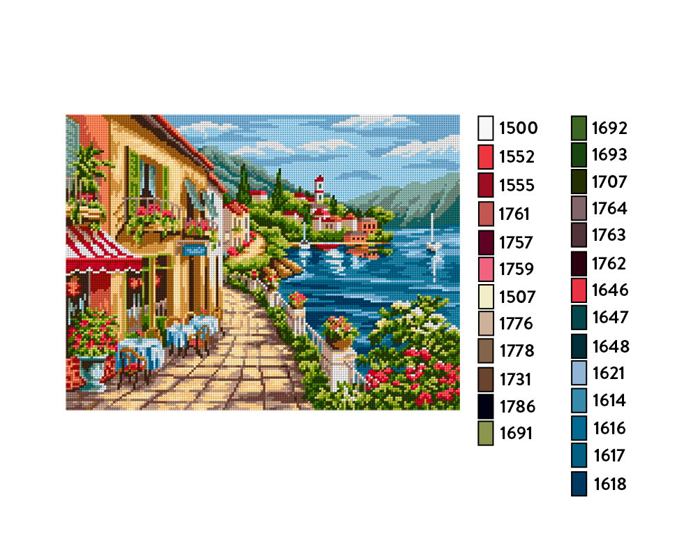 Kit de Esterilla para Bordar Paisaje 30x40 Ariadna