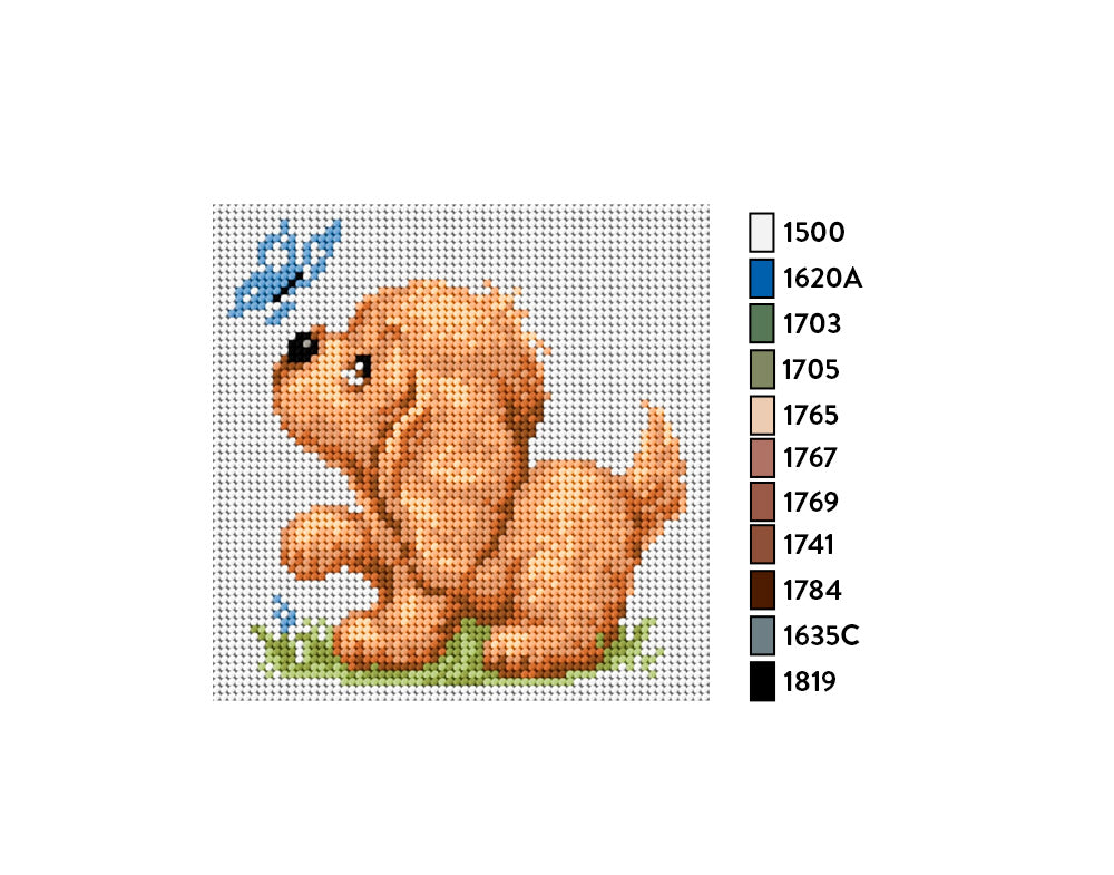 Kit de Esterilla para Bordar Perrito 15x15 Ariadna